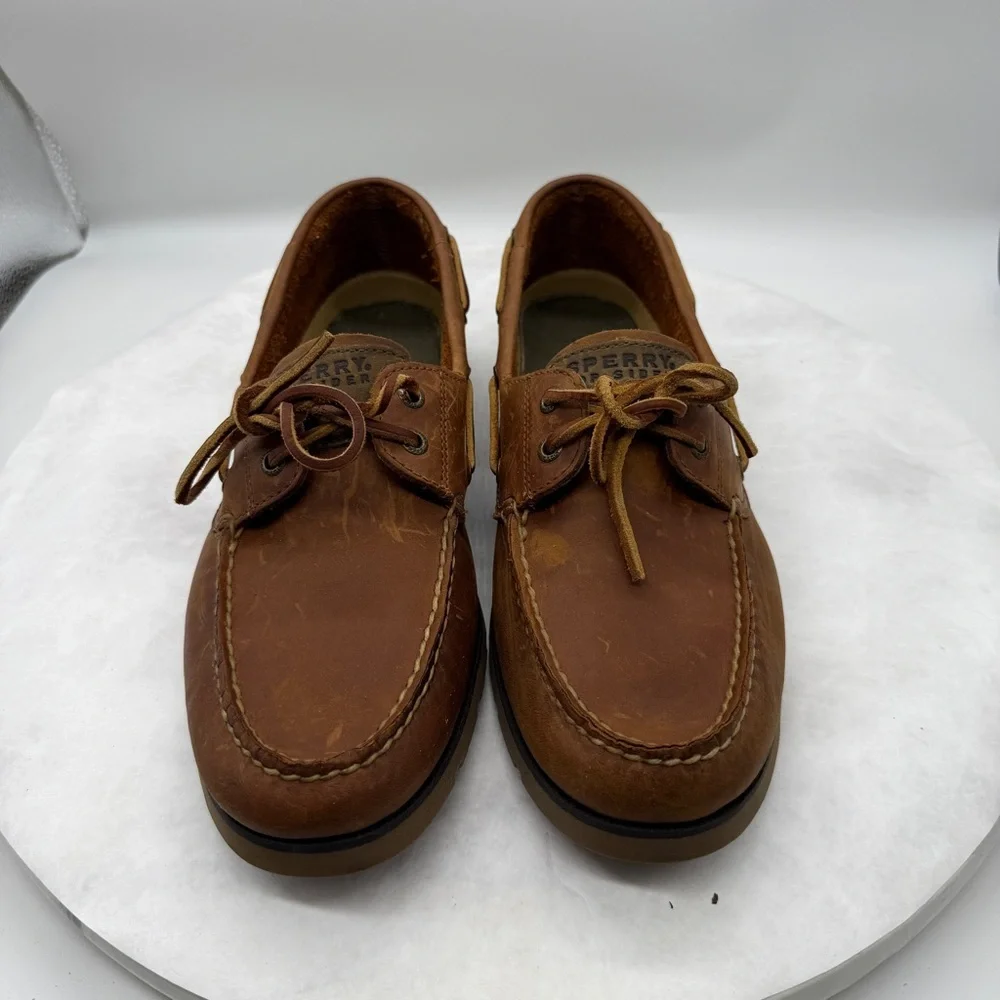 Sperry Brown Suede Boat Shoes Timeless Moccasin Style Size 11 M.